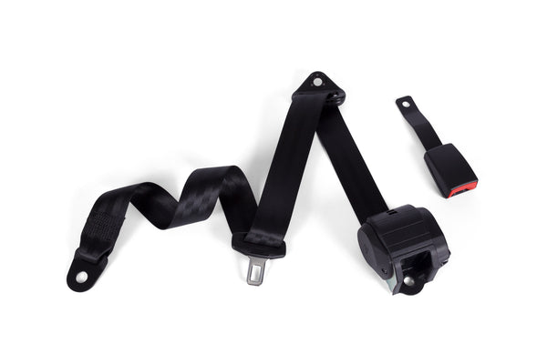 3 Point Retractable Seat Belt With 7.25" End Release Metal Bracket Buckle