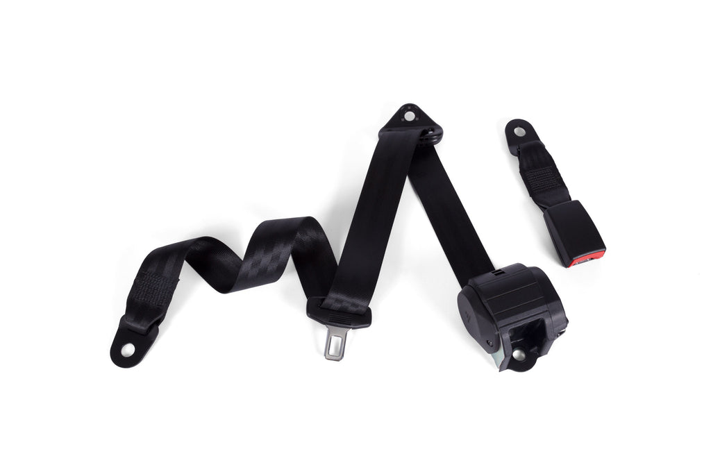 3 Point Retractable Seat Belt With 8.5" Bent Metal Bracket Buckle