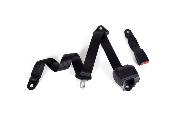 3 Point Retractable Seat Belt With 8.5" Bent Metal Bracket Buckle