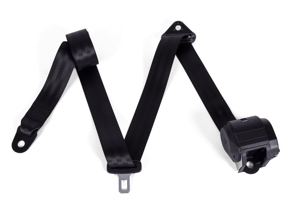 3 Point Retractable Seat Belt With 7.25" End Release Metal Bracket Buckle