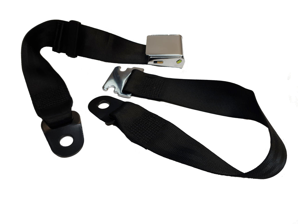 Lap Belt with Chrome Metal Lift Lever Buckle